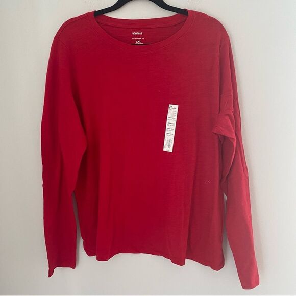 Sonoma Women’s Crew Neck Long Sleeve Red ‘The Everyday Tee’ Basic XXL - Picture 1 of 3